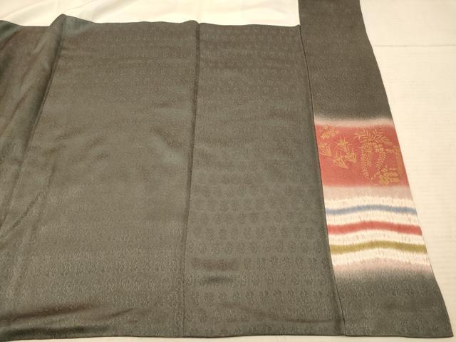 平和屋着物■色留訪問着 刺繍 花蝶横段文 暈し染め 金銀彩 鈴乃屋扱い 正絹 逸品 AABF3280fw