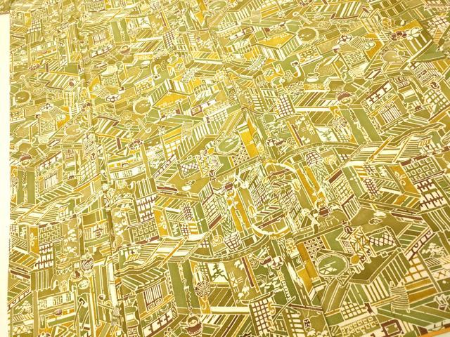 平和屋着物■上質な小紋 風景文 正絹 逸品 AABF3290fw