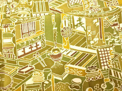 平和屋着物■上質な小紋 風景文 正絹 逸品 AABF3290fw