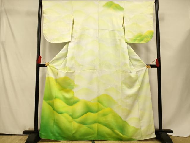 平和屋着物■訪問着 霞山重ね文 暈し染め 正絹 逸品 AABF3291fw