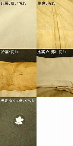平和屋着物■豪華黒留袖　刺繍　枝松文　金糸　金彩　正絹　逸品　AABF3293fw