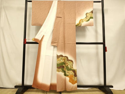 平和屋着物■訪問着 更紗花道長文 暈し染め 金彩 正絹 逸品 AABF3299fw