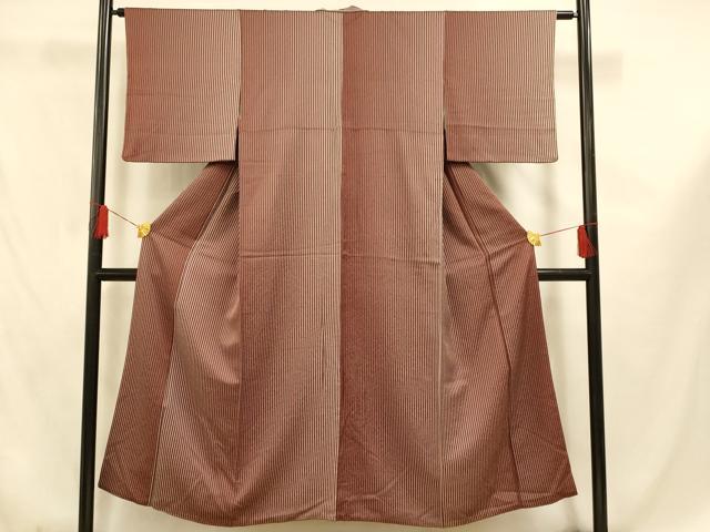 平和屋着物■上質な小紋 縞 正絹 逸品 AABF3304fw