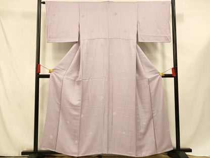 平和屋着物■上質な色無地 菱地紋 浅紫色 正絹 逸品 AABF3309fw