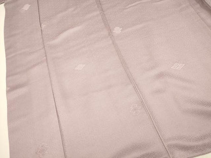 平和屋着物■上質な色無地 菱地紋 浅紫色 正絹 逸品 AABF3309fw