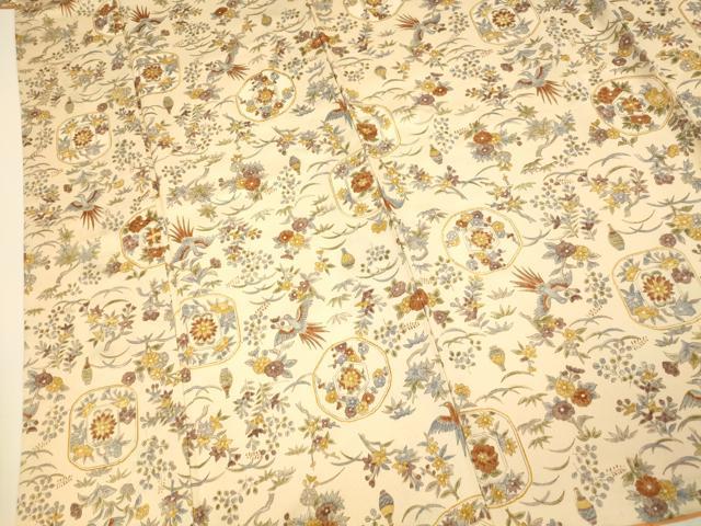 平和屋着物■上質な小紋 花鳥絵皿文 正絹 逸品 AABF3312fw