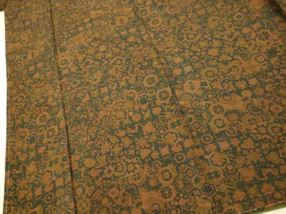 平和屋着物■上質な小紋 地紙更紗花文 正絹 逸品 未使用 AABF3313fw