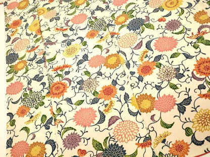 平和屋着物■上質な小紋 型染め 花唐草文 正絹 逸品 AABF3314fw