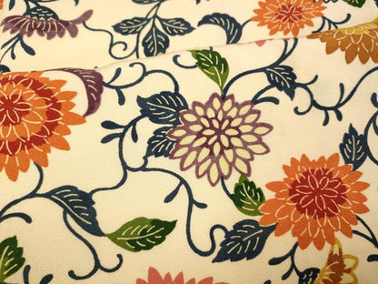 平和屋着物■上質な小紋 型染め 花唐草文 正絹 逸品 AABF3314fw