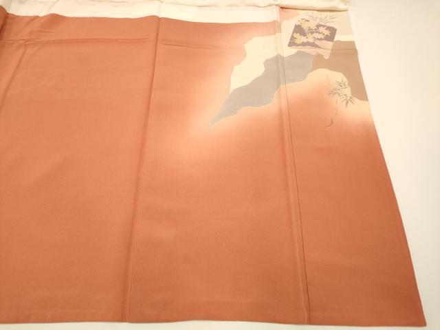 平和屋着物■豪華色留袖　色紙草花文　暈し染め　金銀彩　正絹　逸品　AABF3315fw