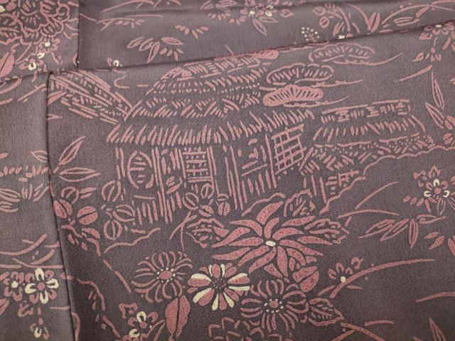 平和屋着物■上質な小紋 風景文 正絹 逸品 AABF3318fw