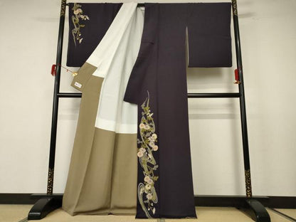 平和屋着物●こむさでもーど・COMME CA DU MODE　訪問着　流水花文　やまと誂製　正絹　逸品　AABF3322nf