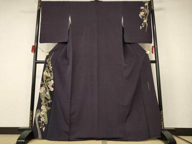 平和屋着物●こむさでもーど・COMME CA DU MODE　訪問着　流水花文　やまと誂製　正絹　逸品　AABF3322nf