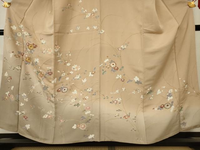 平和屋着物●創業460年・千總　訪問着　駒刺繍　草花文　金彩　正絹　逸品　AABF3324nf