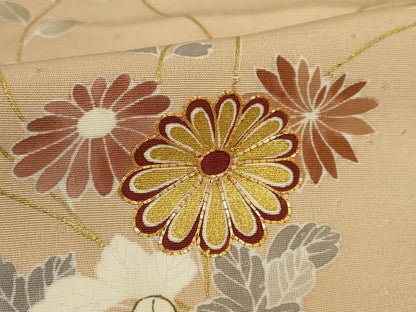 平和屋着物●創業460年・千總　訪問着　駒刺繍　草花文　金彩　正絹　逸品　AABF3324nf