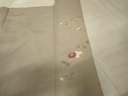 平和屋着物●創業460年・千總　訪問着　駒刺繍　草花文　金彩　正絹　逸品　AABF3324nf