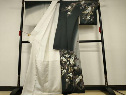 平和屋着物●螺鈿作家　甲斐泰造　訪問着　辻が花　螺鈿　暈し染め　金彩　ロング丈　正絹　逸品　AABF3327nf