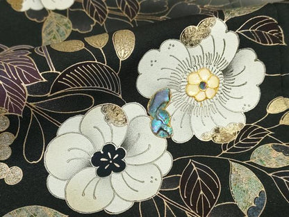 平和屋着物●螺鈿作家　甲斐泰造　訪問着　辻が花　螺鈿　暈し染め　金彩　ロング丈　正絹　逸品　AABF3327nf