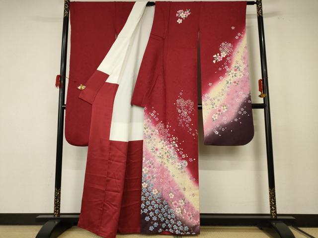 平和屋着物●豪華振袖 花毬文 暈し染め 金彩 金通し地 正絹 逸品 AABF3330nf