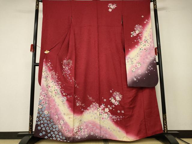 平和屋着物●豪華振袖 花毬文 暈し染め 金彩 金通し地 正絹 逸品 AABF3330nf