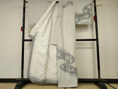 平和屋着物●名門 藤娘きぬたや・総絞り 訪問着 流水花文 正絹 逸品 AABF3332nf