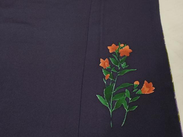 平和屋着物●訪問着 刺繍 霞百合文 暈し染め 鬼しぼ縮緬 正絹 逸品 AABF3333nf