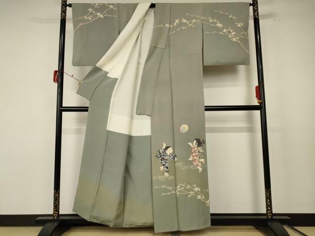 平和屋着物●十日町友禅作家 関口遼一 訪問着 童子遊び 暈し染め 正絹 逸品 AABF3334nf