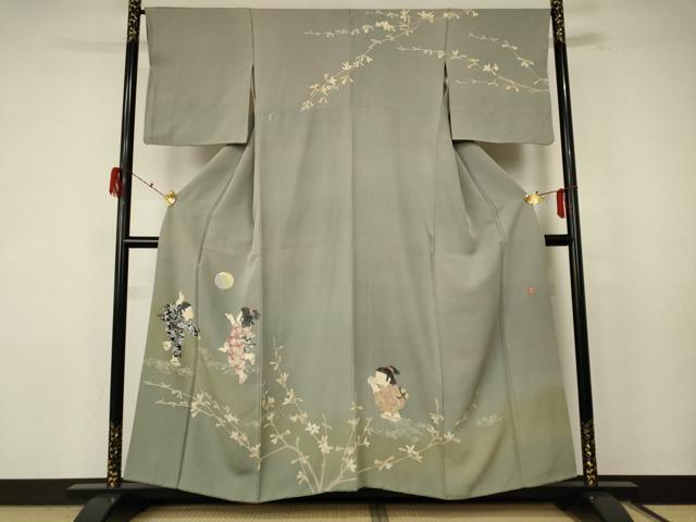 平和屋着物●十日町友禅作家 関口遼一 訪問着 童子遊び 暈し染め 正絹 逸品 AABF3334nf