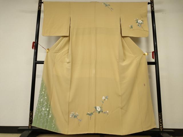 平和屋着物●訪問着 友禅 作家物 克ニ 枝花文 暈し染め 正絹 逸品 AABF3335nf