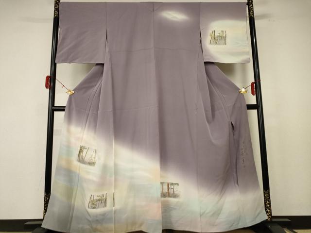 平和屋着物●一真工房　加藤一真　風彩染　訪問着　竹林風景文　暈し染め　正絹　逸品　未使用　AABF3336nf