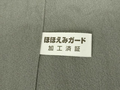 平和屋着物●山岡古都・古都染人 染織美術品 薬墨染 天目織 お召 訪問着 更紗花文 正絹 逸品 AABF3339nf