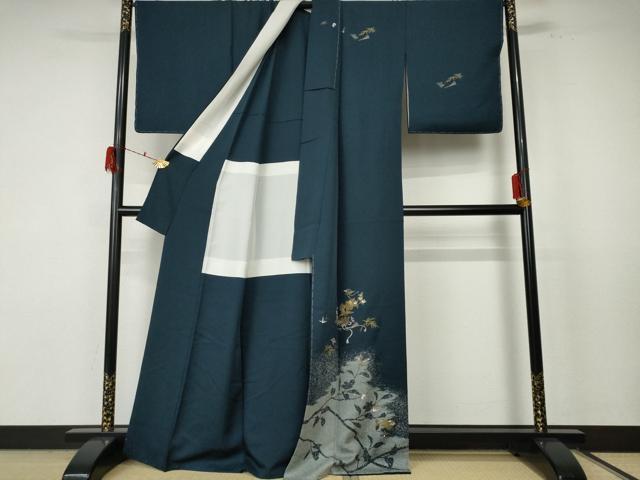 平和屋着物●訪問着 竹屋町刺繍 雪輪吉祥文 金彩 背抜き仕立て 正絹 逸品 未使用 AABF3340nf