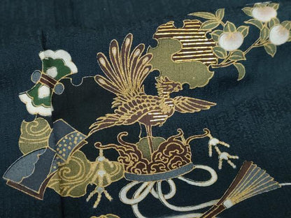 平和屋着物●訪問着 竹屋町刺繍 雪輪吉祥文 金彩 背抜き仕立て 正絹 逸品 未使用 AABF3340nf
