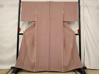 平和屋着物■上質な小紋 縞 正絹 逸品 AABF3359st