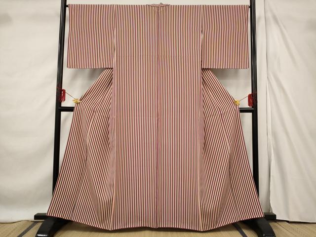 平和屋着物■上質な小紋 縞 正絹 逸品 AABF3359st