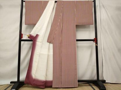 平和屋着物■上質な小紋 縞 正絹 逸品 AABF3359st