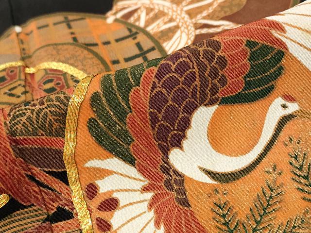 平和屋着物■豪華黒留袖　駒刺繍　飛鶴鼓文　金彩　正絹　逸品　AABF3372st