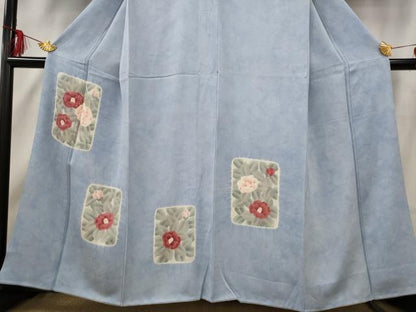 平和屋着物■訪問着 絞り 色紙花文 正絹 逸品 AABF3387st