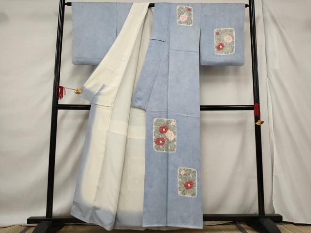 平和屋着物■訪問着 絞り 色紙花文 正絹 逸品 AABF3387st