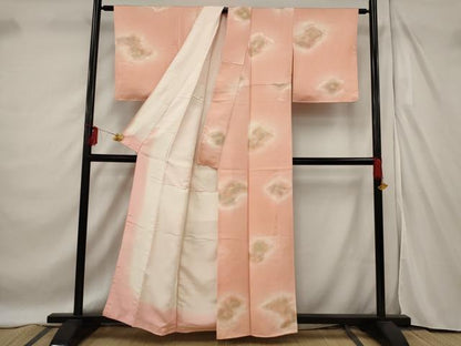 平和屋着物■上質な小紋 地紋起こし 花菱文 暈し染め 正絹 逸品 AABF3390st
