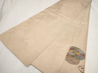 平和屋着物◎太鼓柄袋帯 花丸文 金銀糸 正絹 逸品 AABF3434iu