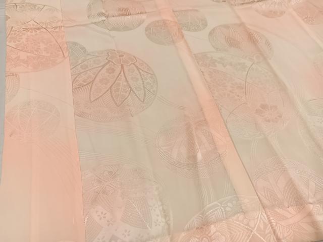 平和屋着物■長襦袢　無双仕立て　花鞠地紋　暈し染め　正絹　逸品　AABF3527ph