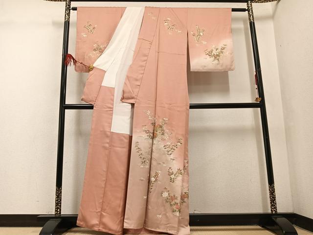 平和屋着物■訪問着 草花文 暈し染め 金彩 正絹 逸品 AABF3545ph