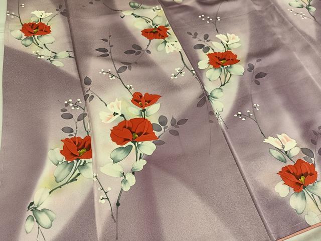 平和屋着物■上質な小紋 草花文 暈し染め 正絹 逸品 未使用 AABF3551ph