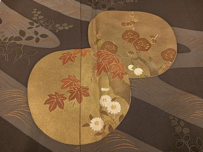 平和屋着物■訪問着 草花文 金彩 正絹 逸品 AABF3553ph