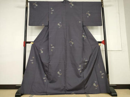 平和屋着物●京の名門・菱屋六右ェ門 紬 訪問着 宝尽くし 金糸 正絹 逸品 AABF3564ck