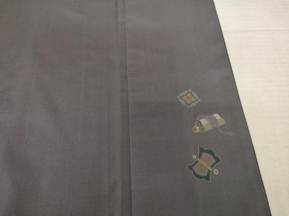 平和屋着物●京の名門・菱屋六右ェ門 紬 訪問着 宝尽くし 金糸 正絹 逸品 AABF3564ck