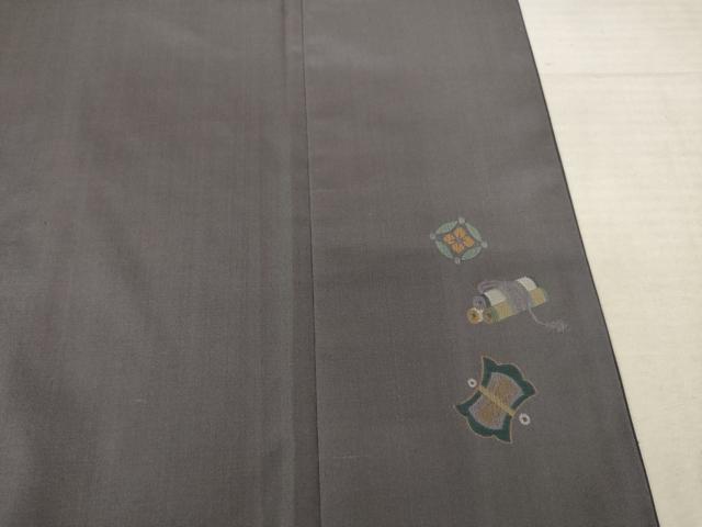 平和屋着物●京の名門・菱屋六右ェ門 紬 訪問着 宝尽くし 金糸 正絹 逸品 AABF3564ck