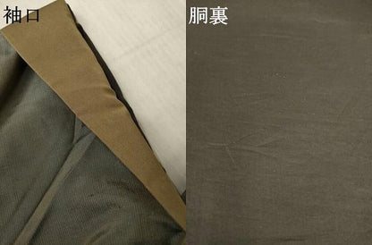 平和屋着物●男性　紬　アンサンブル　樺茶色　キングサイズ　正絹　逸品　AABF3566ck