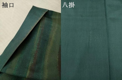 平和屋着物●石川県指定無形文化財 牛首紬 白山工房 手織り 作家物 よろけ縞 証紙付き 正絹 逸品 AABF3570ck